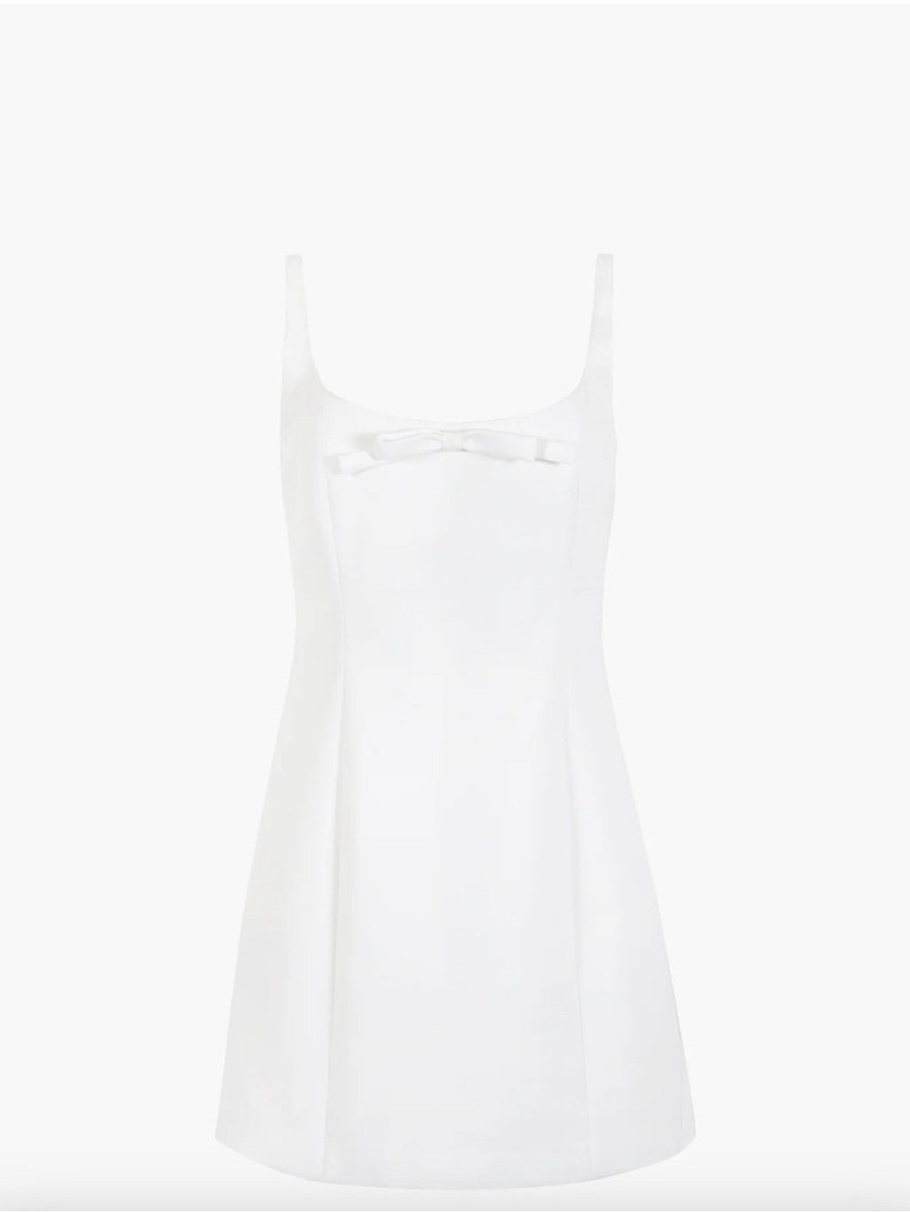 Sandy Liang Naomi Cream-White Mini Dress with Front Bow